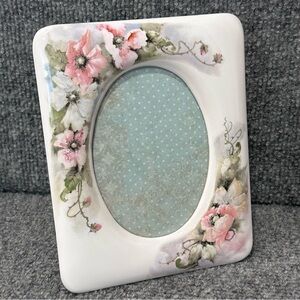 Vintage Terragrafics picture frame 4x6 floral shabby cottage Victorian Regency